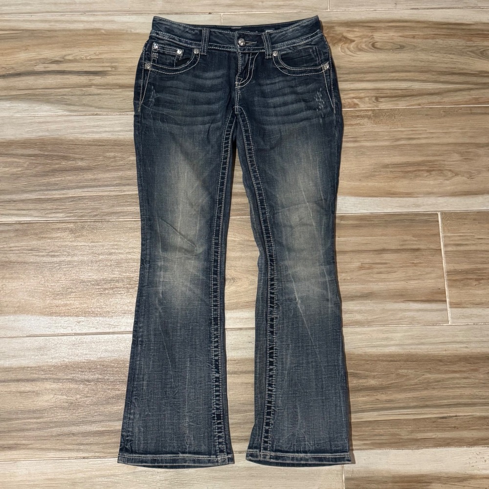 Miss Me Bootcut Jeans JP5801BD Dark Wash Embellished Rhinestone Size 26